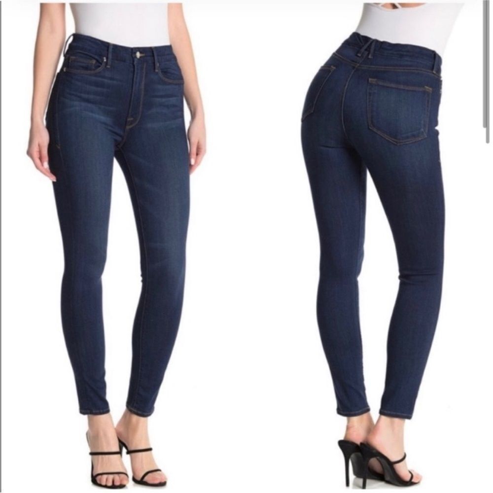 GOOD AMERICAN | Dark Blue Good Waist Denim Skinny Jeans Women’s Size 0/25